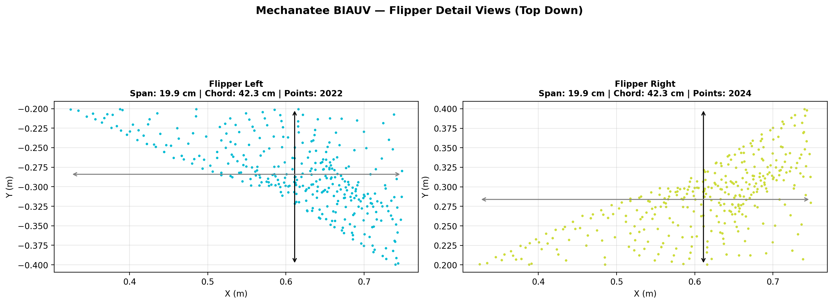 Pectoral flipper geometry